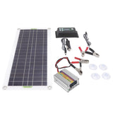 12V to 220V 30W Solar Charging Panel 220W Solar Inverter Battery Charger Kit for Camping Hiking 10A - Extra Image