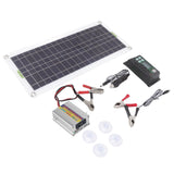 12V to 220V 30W Solar Charging Panel 220W Solar Inverter Battery Charger Kit for Camping Hiking 10A - Extra Image
