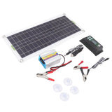 12V to 220V 30W Solar Charging Panel 220W Solar Inverter Battery Charger Kit for Camping Hiking 30A - Extra Image