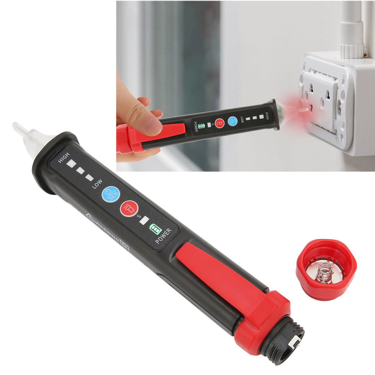 Voltage Tester Contactless Adjustable Sensitivity IP67 Waterproof Electric Testing Pen for Breakpoint Detection