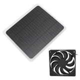 10W Solar Panel Fan Kit Lightweight Solar Charger Panel Fan for Greenhouse Pet House Tree House - Low Angle
