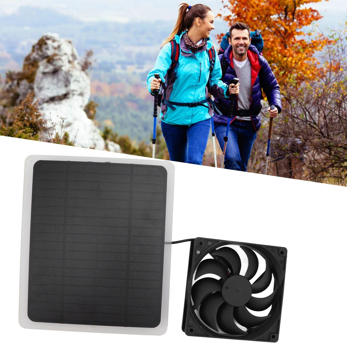 10W Solar Panel Fan Kit Lightweight Solar Charger Panel Fan for Greenhouse Pet House Tree House