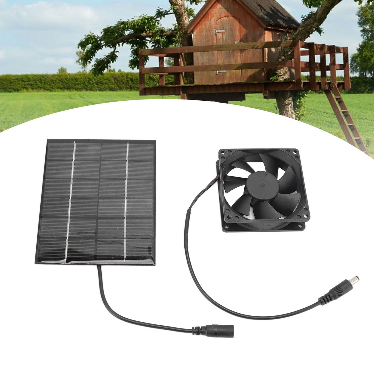 Solar Panel Fan Exhaust Air Ventilation Heat Dissipation Tool for Greenhouse Shed