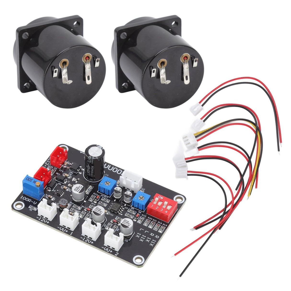 2pcs VU Level Meter Power Amplifier VU Panel Meter with Driver Board for Recording Studio 12V‑18V