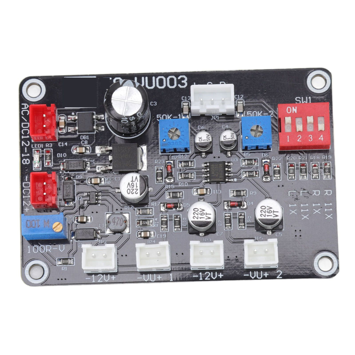 2pcs VU Level Meter Power Amplifier VU Panel Meter with Driver Board for Recording Studio 12V‑18V
