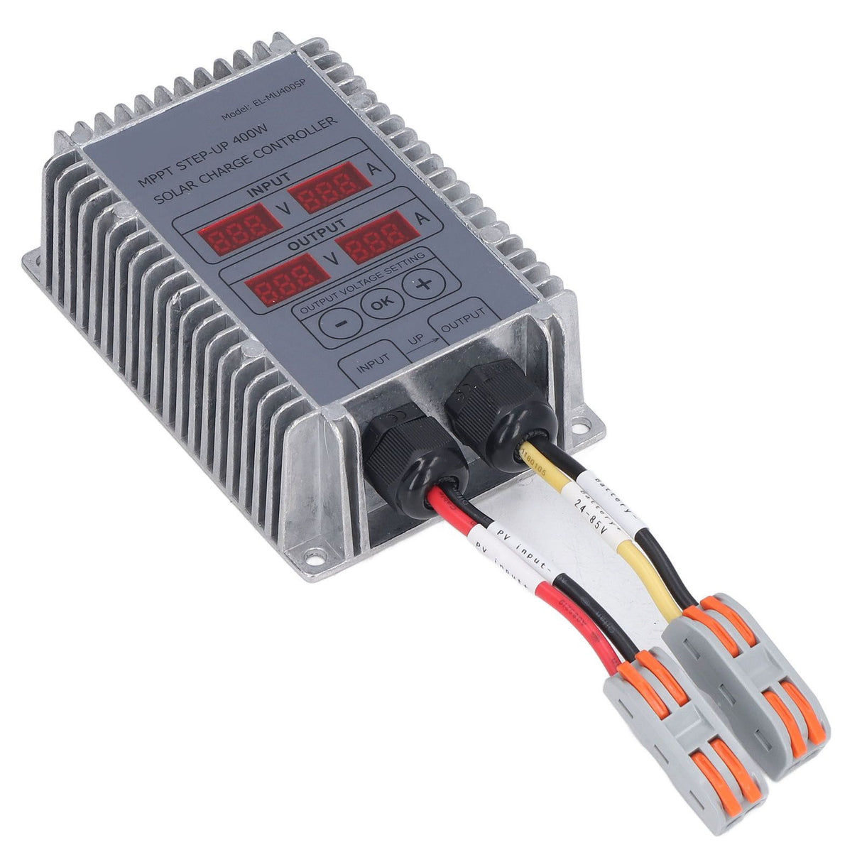 Solar Battery Charge Controller Boost MPPT Voltage Adjustable Waterproof with Display 24‑85V 400W