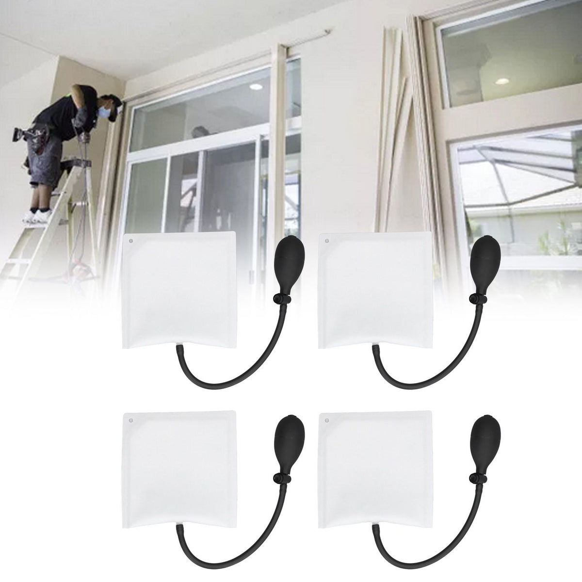 Air Alignment Pump Quick Positioning 440.9lb Loading Each Inflatable Shim Bag for Door Window Installation 4pcs