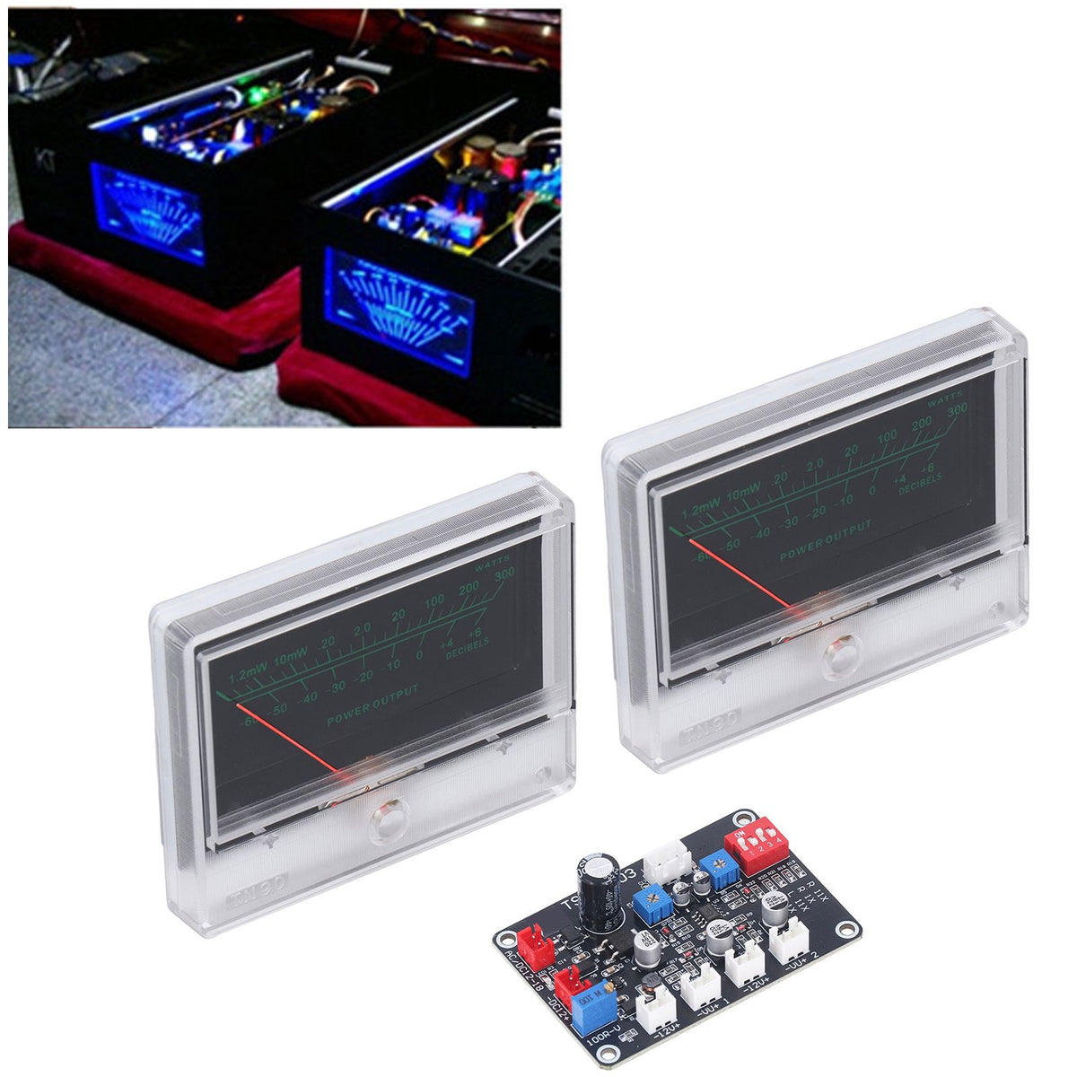 VU Meter Driver Board High Precise Adjustment Power Amplifier DB Meter with Backlit for DIY