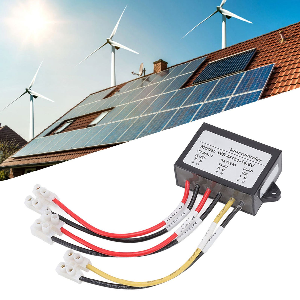 MPPT Solar Controller 150W 10A Photosensitive Night Load Output Solar Panel Controller for Street Lamp 14.6V