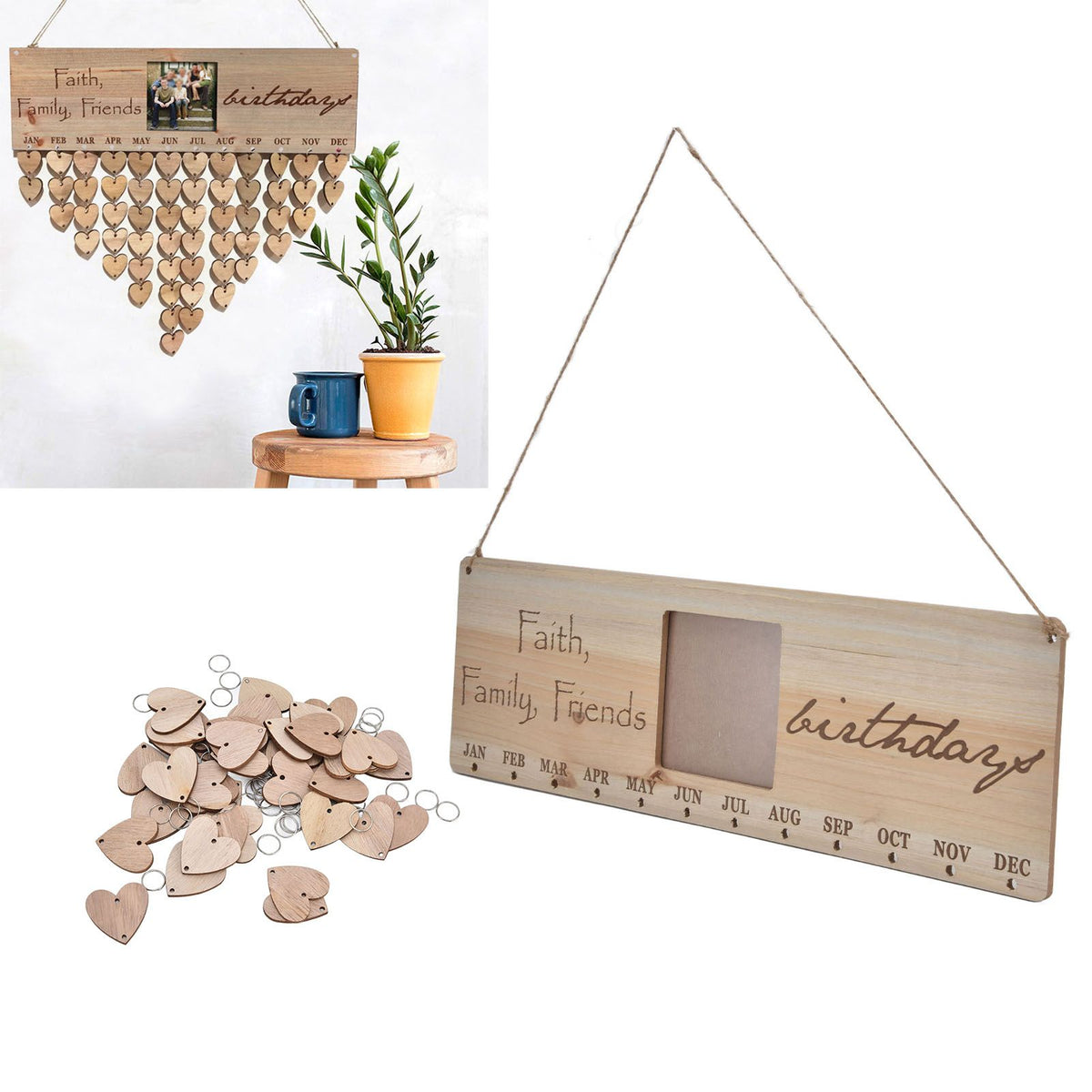 Wooden Craft Calendar Multi Purpose Stylish Complete Tools Wooden DIY Calendar for Gifts Decorations