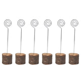 20Pcs Premium Wood Place Card Holders with Swirl Wire Name Cards Photo Holders for Wedding Birthday Festival
