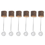 20Pcs Premium Wood Place Card Holders with Swirl Wire Name Cards Photo Holders for Wedding Birthday Festival - Side View