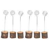 20Pcs Premium Wood Place Card Holders with Swirl Wire Name Cards Photo Holders for Wedding Birthday Festival - 45-Degree Angle