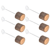 20Pcs Premium Wood Place Card Holders with Swirl Wire Name Cards Photo Holders for Wedding Birthday Festival - Rear View
