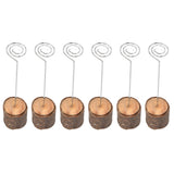 20Pcs Premium Wood Place Card Holders with Swirl Wire Name Cards Photo Holders for Wedding Birthday Festival - Close-Up Angle