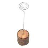 20Pcs Premium Wood Place Card Holders with Swirl Wire Name Cards Photo Holders for Wedding Birthday Festival