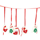 Christmas Advent Calendar Bags 31 Days Hanging Countdown Felt Gift Pockets for Party Festival Decoration