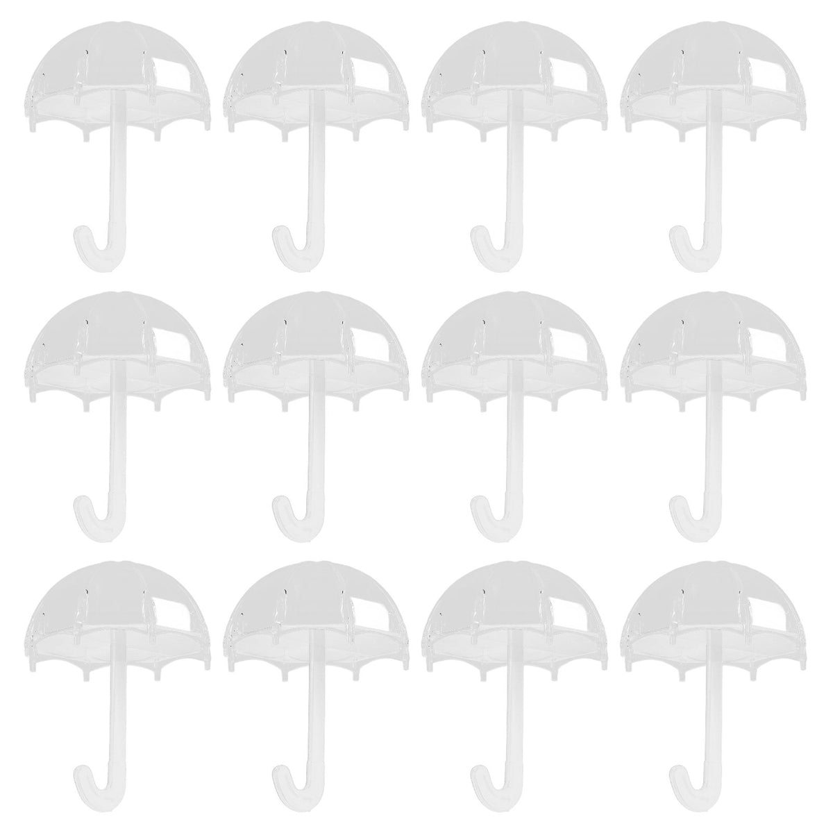 12pcs Umbrella Shaped Candy Box Portable Cute Exquisite Plastic Packaging Gift Box for Birthday PartyWhite