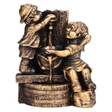 Little Boy Girl Playing Water Statue Standing Sculpture Resin Garden Ornament for Home Decoration