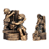 Little Boy Girl Playing Water Statue Standing Sculpture Resin Garden Ornament for Home Decoration