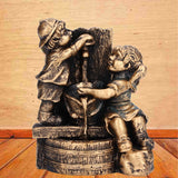 Little Boy Girl Playing Water Statue Standing Sculpture Resin Garden Ornament for Home Decoration - Extra Image