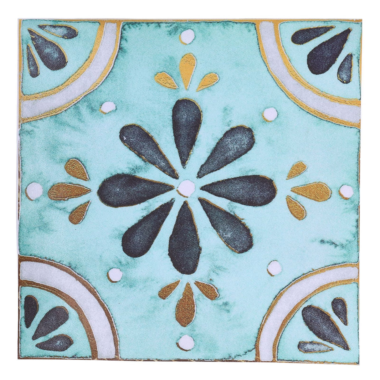 4Pcs/Set Antique Tile Stickers Retro Style Waterproof Self Adhesive Decals for Kitchen Bathroom Decor 30x30cm