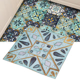 4Pcs/Set Antique Tile Stickers Retro Style Waterproof Self Adhesive Decals for Kitchen Bathroom Decor 30x30cm - Extra Image