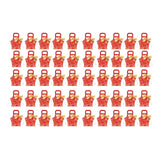 50Set Innovative Candy Box Paper Candy Bags with Ribbons for Christmas Parties Birthdays WeddingsRetro Carmine with Gold Ribbon