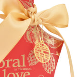 50Set Innovative Candy Box Paper Candy Bags with Ribbons for Christmas Parties Birthdays WeddingsRetro Carmine with Gold Ribbon - Extra Image