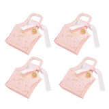 50Set Innovative Candy Box Paper Candy Bags with Ribbons for Christmas Parties Birthdays WeddingsPink with Light Pink Ribbon - Front View