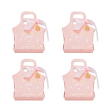 50Set Innovative Candy Box Paper Candy Bags with Ribbons for Christmas Parties Birthdays WeddingsPink with Light Pink Ribbon