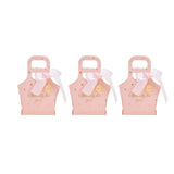 50Set Innovative Candy Box Paper Candy Bags with Ribbons for Christmas Parties Birthdays WeddingsPink with Light Pink Ribbon