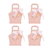 50Set Innovative Candy Box Paper Candy Bags with Ribbons for Christmas Parties Birthdays WeddingsPink with Light Pink Ribbon