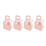 50Set Innovative Candy Box Paper Candy Bags with Ribbons for Christmas Parties Birthdays WeddingsPink with Light Pink Ribbon