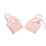 50Set Innovative Candy Box Paper Candy Bags with Ribbons for Christmas Parties Birthdays WeddingsPink with Light Pink Ribbon