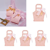 50Set Innovative Candy Box Paper Candy Bags with Ribbons for Christmas Parties Birthdays WeddingsPink with Light Pink Ribbon