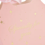 50Set Innovative Candy Box Paper Candy Bags with Ribbons for Christmas Parties Birthdays WeddingsPink with Light Pink Ribbon