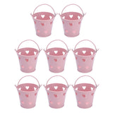 12pcs Mini Metal Bucket Hollow Heart Shaped Bucket with Handle for Candies Outdoor Flower Cosmetics - Top-Down View