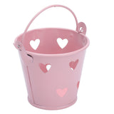 12pcs Mini Metal Bucket Hollow Heart Shaped Bucket with Handle for Candies Outdoor Flower Cosmetics