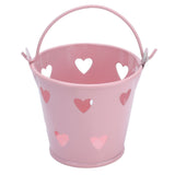 12pcs Mini Metal Bucket Hollow Heart Shaped Bucket with Handle for Candies Outdoor Flower Cosmetics