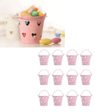 12pcs Mini Metal Bucket Hollow Heart Shaped Bucket with Handle for Candies Outdoor Flower Cosmetics - Extra Image