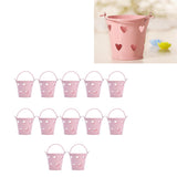 12pcs Mini Metal Bucket Hollow Heart Shaped Bucket with Handle for Candies Outdoor Flower Cosmetics - Extra Image