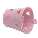 12pcs Mini Metal Bucket Hollow Heart Shaped Bucket with Handle for Candies Outdoor Flower Cosmetics