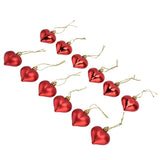 12pcs Christmas Ornament Heart Shape PVC Christmas Tree Hanging Decorations for Valentine's Day PartyRed - Top-Down View