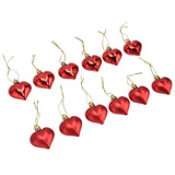 12pcs Christmas Ornament Heart Shape PVC Christmas Tree Hanging Decorations for Valentine's Day PartyRed - Low Angle