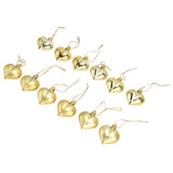 12pcs Christmas Ornament Heart Shape PVC Christmas Tree Hanging Decorations for Valentine's Day PartyGold - Front View