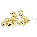 12pcs Christmas Ornament Heart Shape PVC Christmas Tree Hanging Decorations for Valentine's Day PartyGold - Side View