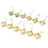 12pcs Christmas Ornament Heart Shape PVC Christmas Tree Hanging Decorations for Valentine's Day PartyGold - Top-Down View