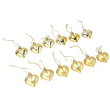 12pcs Christmas Ornament Heart Shape PVC Christmas Tree Hanging Decorations for Valentine's Day PartyGold - Low Angle