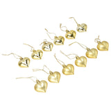 12pcs Christmas Ornament Heart Shape PVC Christmas Tree Hanging Decorations for Valentine's Day PartyGold